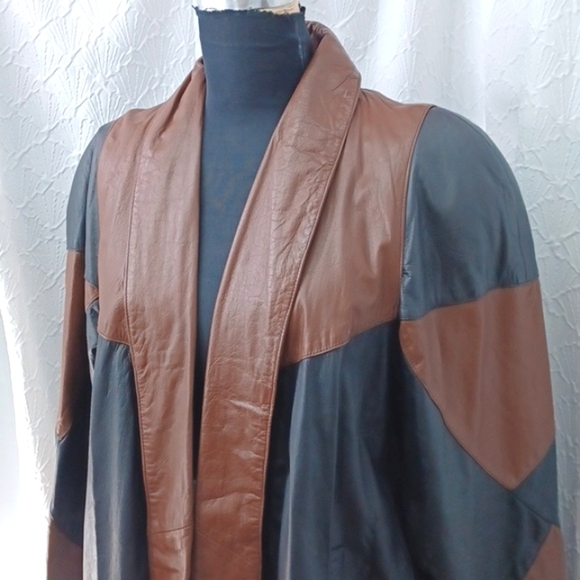 Tower Hill Vintage 80"s Leather Swing Coat - Picture 6 of 7